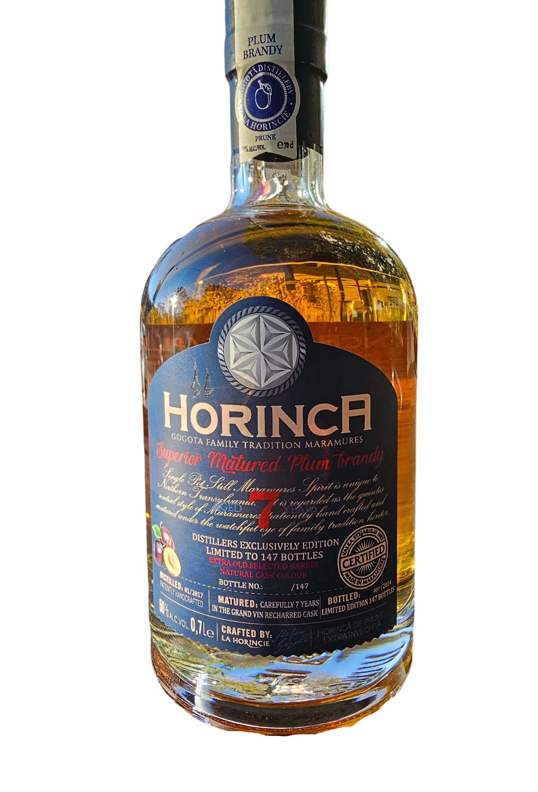 Limited Ed. Superior Matured 7YO Plum Brandy, Horincă superioară, Ediție Limitată, Prune 7 ani, 0.7L