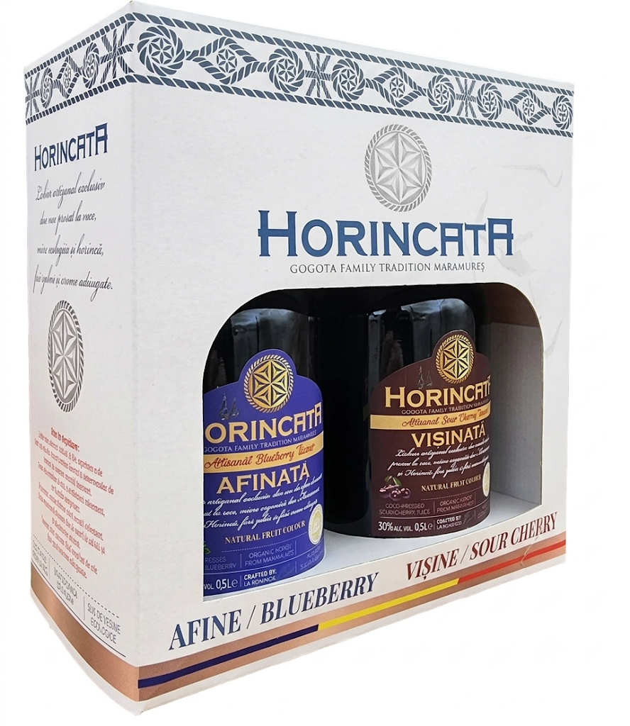 Two bottle Box liquor 50CL/30%Alc/Vol., Cutie 2 sticle Afinată,Vișinată 50CL/30%Alc/Vol